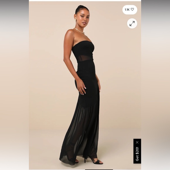 Lulus Exemplary Sensation Black Strapless Asymmetrical Maxi Dress - Picture 3 of 4